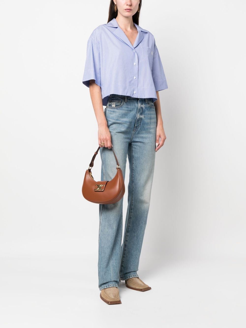 CELINE AVA MEDIUM LEATHER SHOULDER BAG
