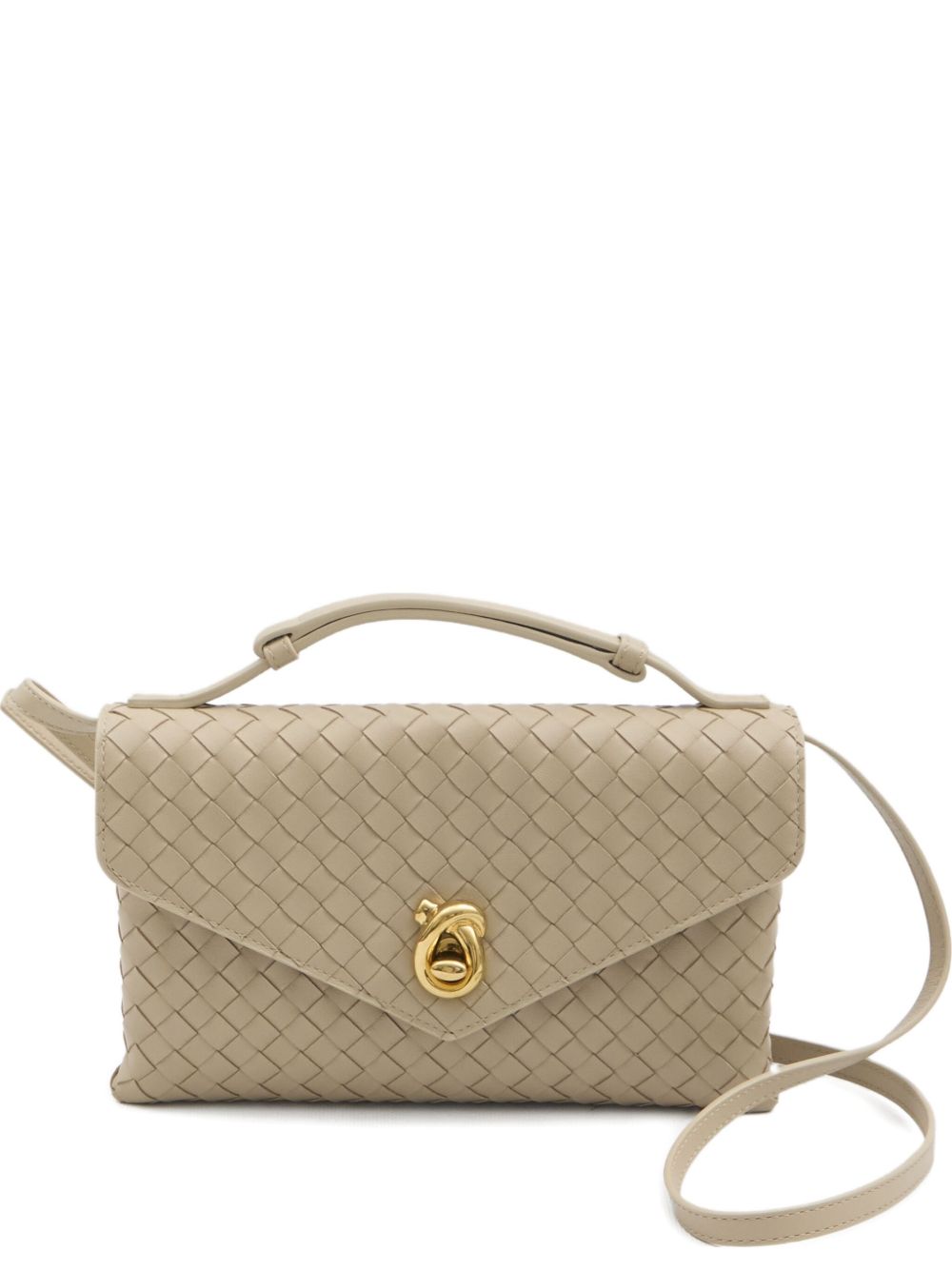 KNOT LOCK LEATHER CLUTCH
