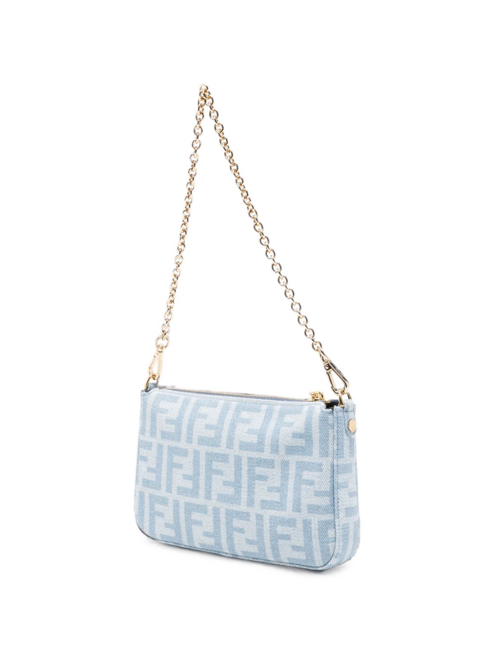 FENDI Mini Baguette Bag in Denim - View 2