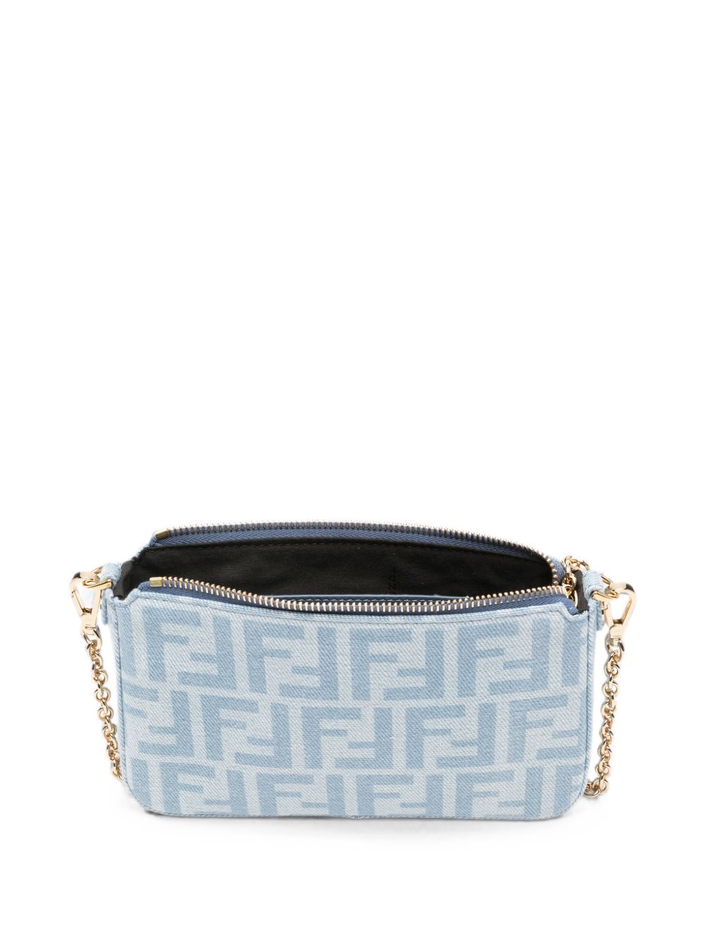 FENDI Mini Baguette Bag in Denim - View 3