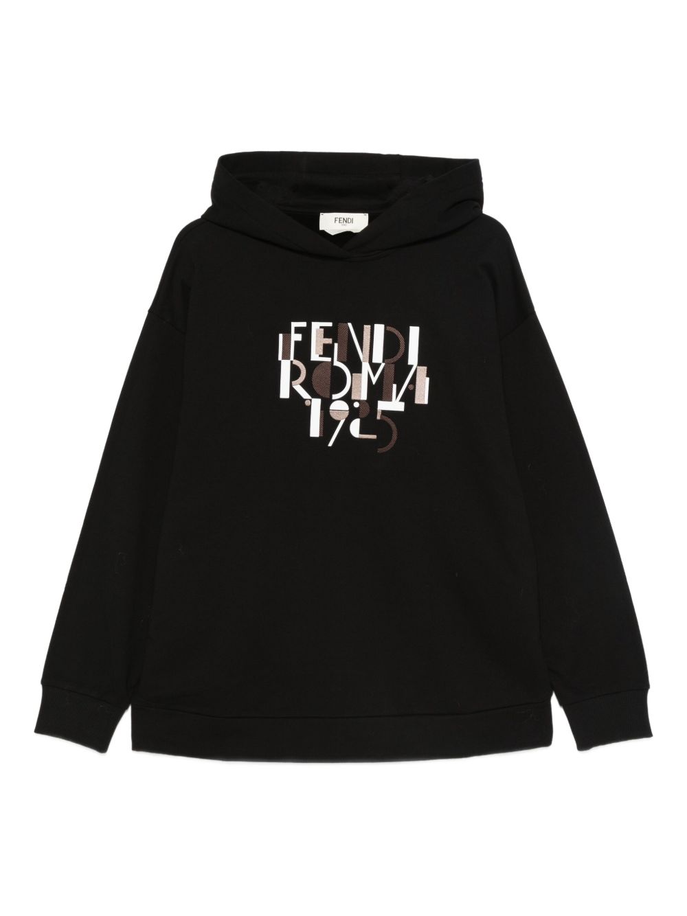 Fendi Roma Cotton Hoodie — Black