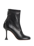 Amina Muaddi Iris Leather Boots — Black