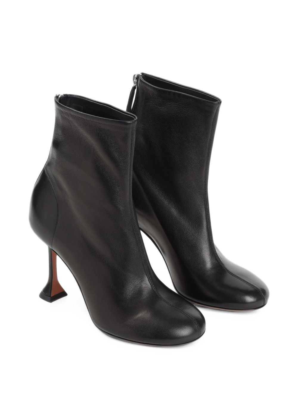 Amina Muaddi Iris Leather Boots — Black