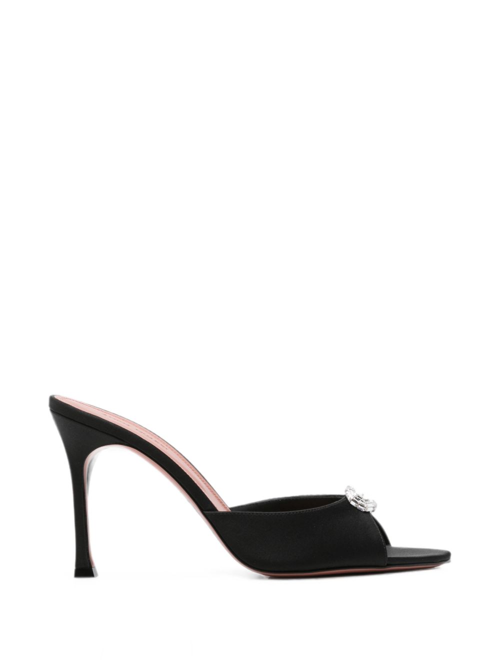 Amina Muaddi Camelia Heel Mules — Black