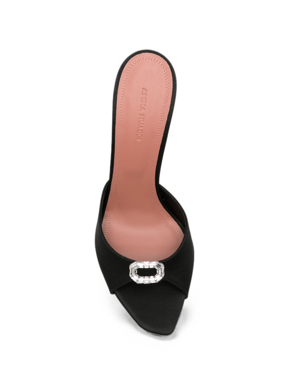 Amina Muaddi Camelia Heel Mules — Black
