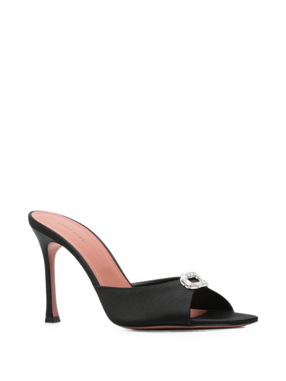 Amina Muaddi Camelia Heel Mules — Black