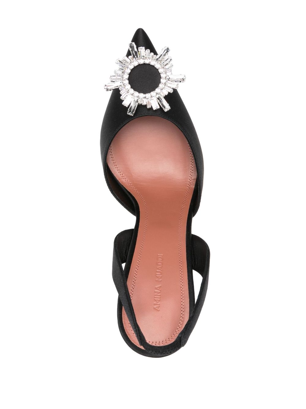 Amina Muaddi Begum Satin Slingback Pumps — Black