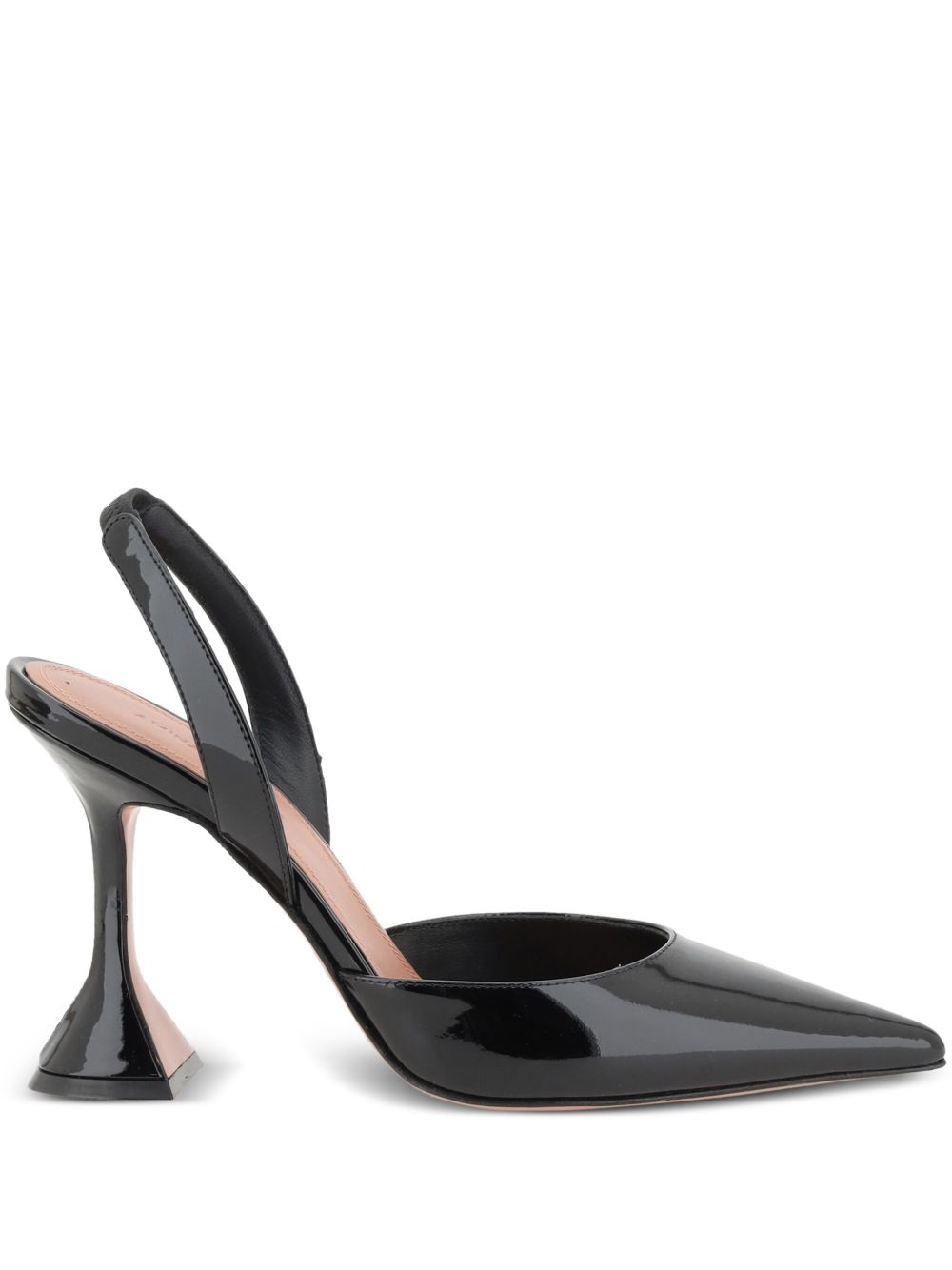 Amina Muaddi Holli Patent Leather Slingback Pumps — Black