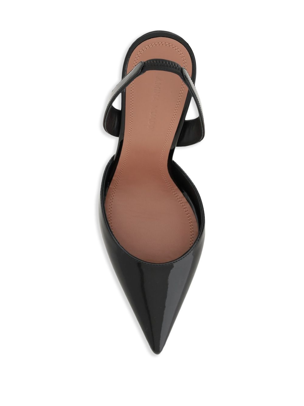 Amina Muaddi Holli Patent Leather Slingback Pumps — Black