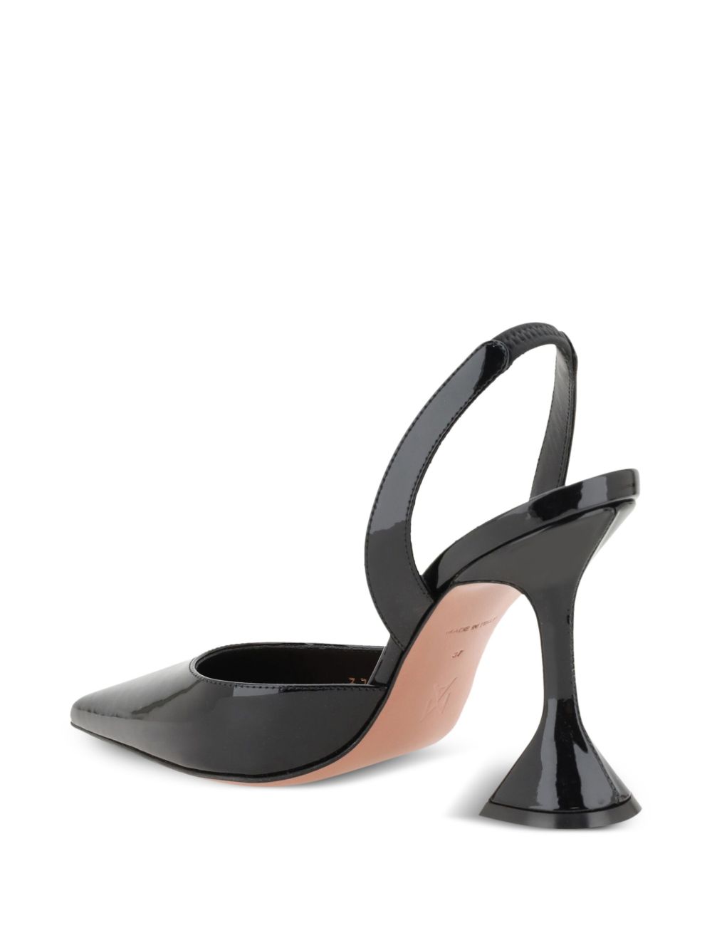 Amina Muaddi Holli Patent Leather Slingback Pumps — Black