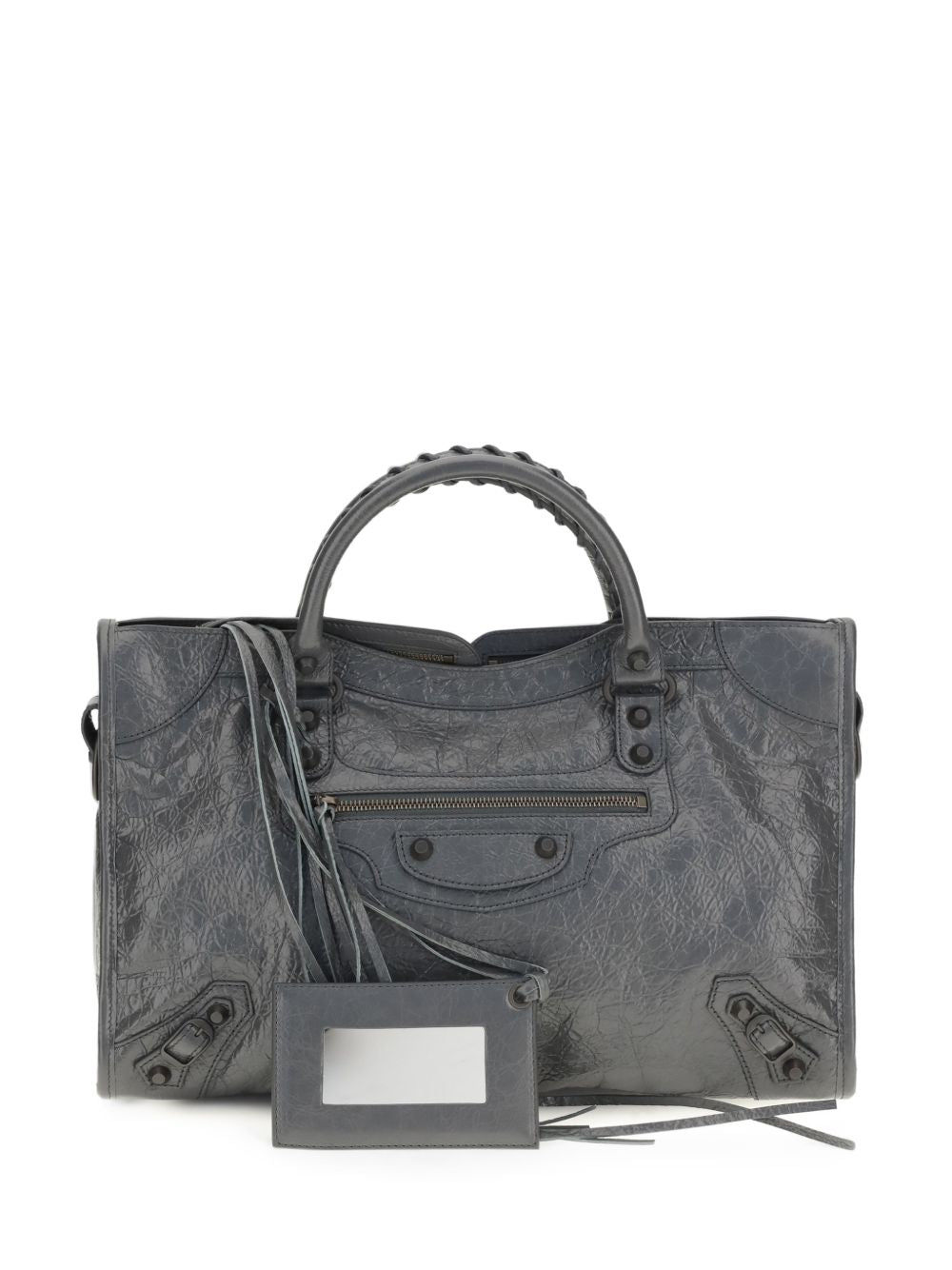 Balenciaga Le City Medium Leather Handbag — Dark Grey