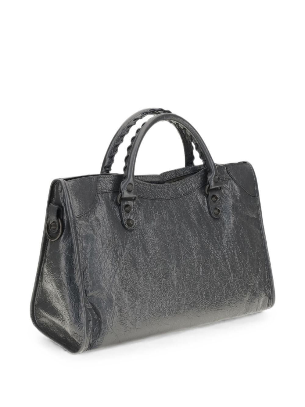 Balenciaga Le City Medium Leather Handbag — Dark Grey