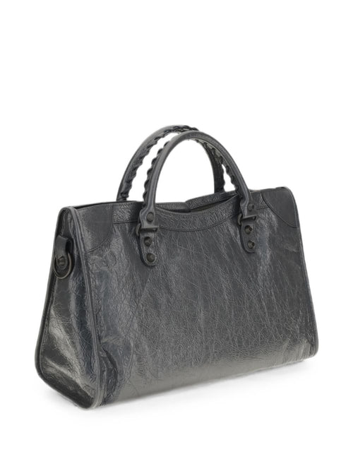 Balenciaga Le City Medium Leather Handbag — Dark Grey