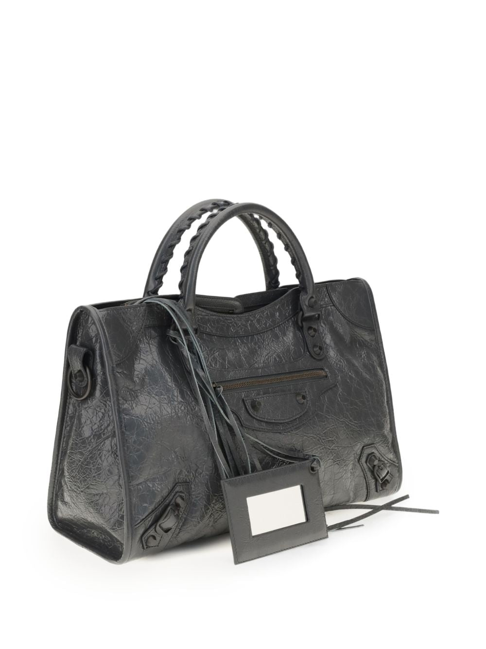 Balenciaga Le City Medium Leather Handbag — Dark Grey