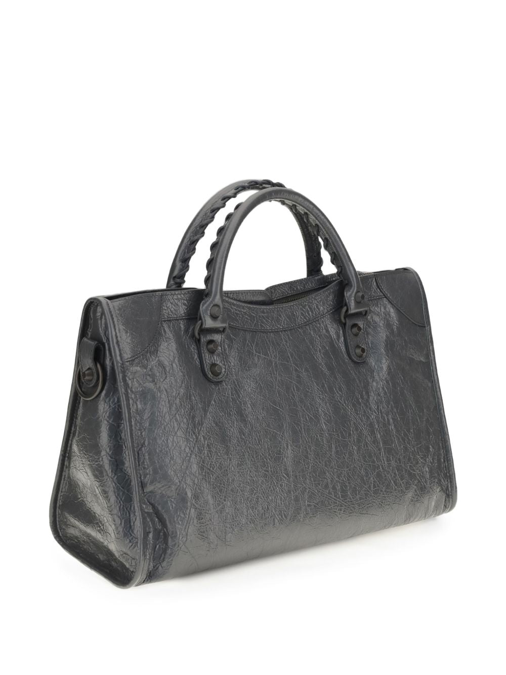 Balenciaga Le City Medium Leather Handbag — Dark Grey