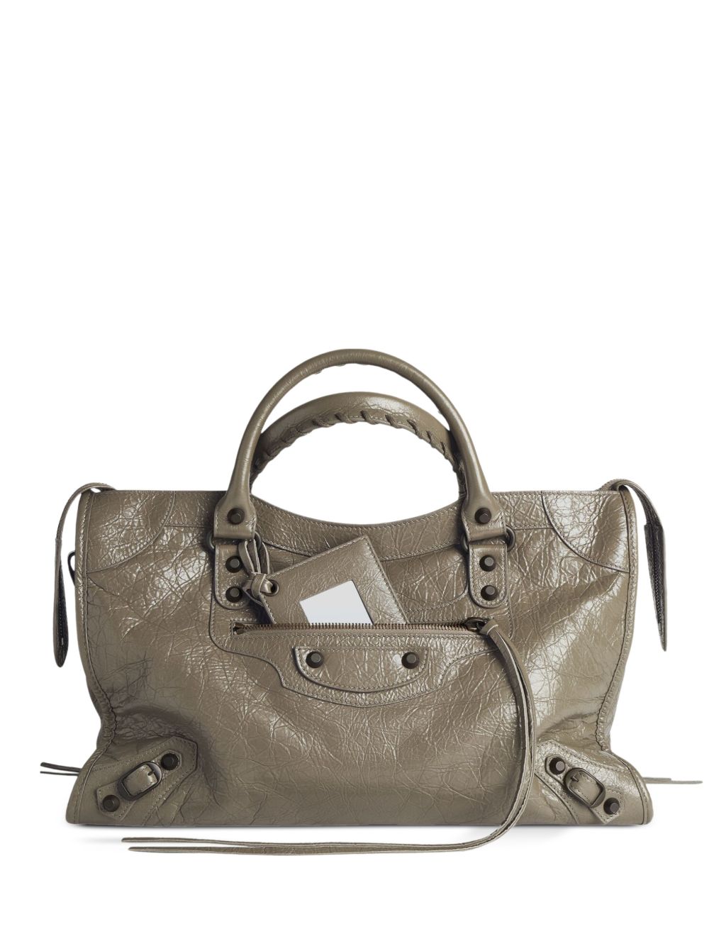 Balenciaga Le City Medium Leather Handbag — Army Green