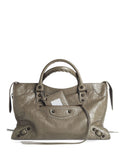Balenciaga Le City Medium Leather Handbag — Army Green