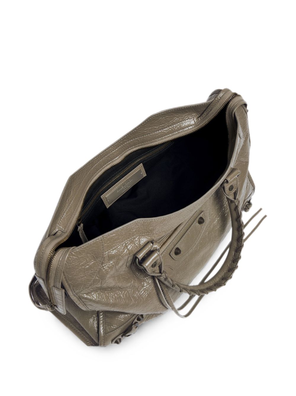 Balenciaga Le City Medium Leather Handbag — Army Green