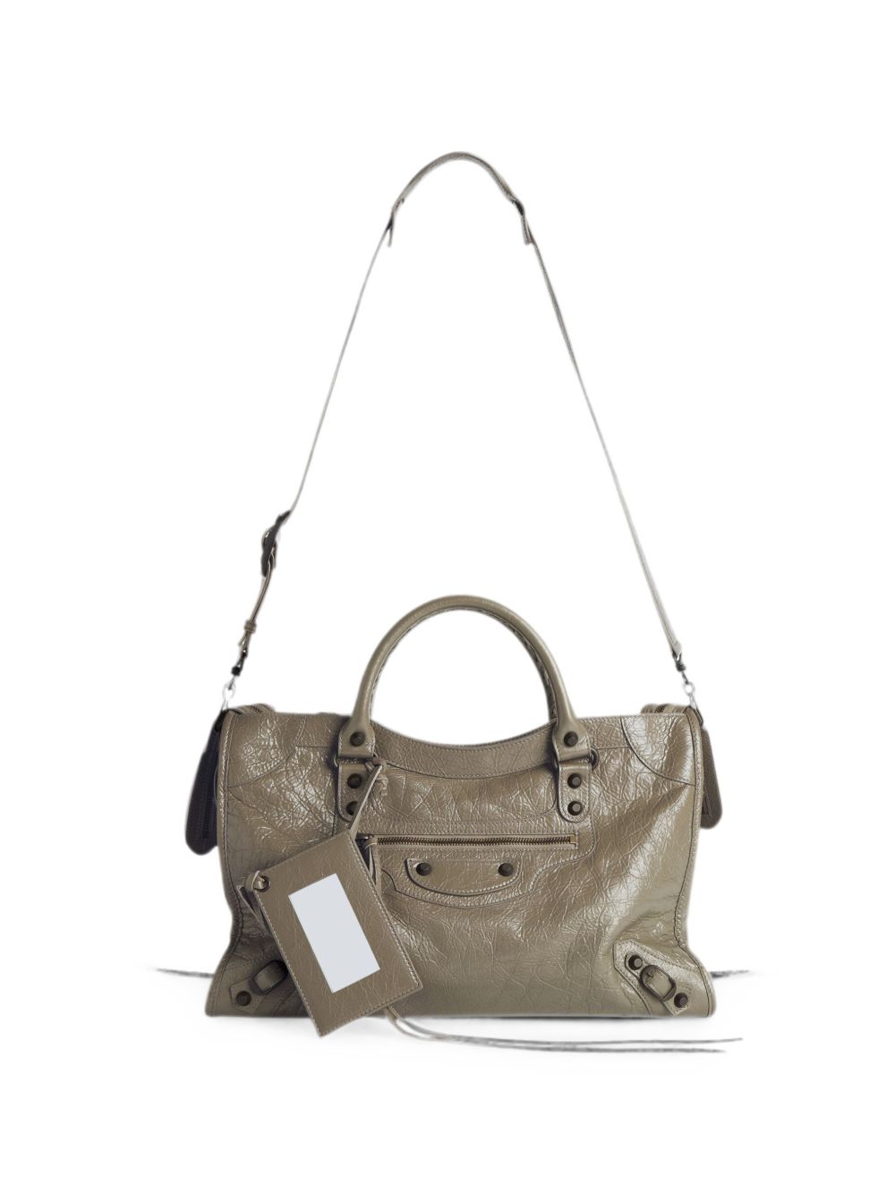 Balenciaga Le City Medium Leather Handbag — Army Green