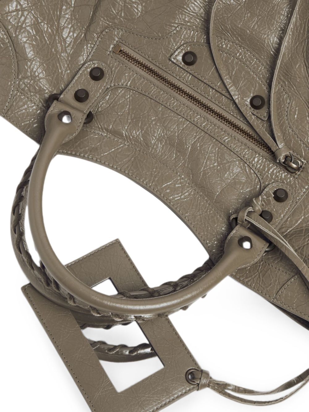 Balenciaga Le City Medium Leather Handbag — Army Green