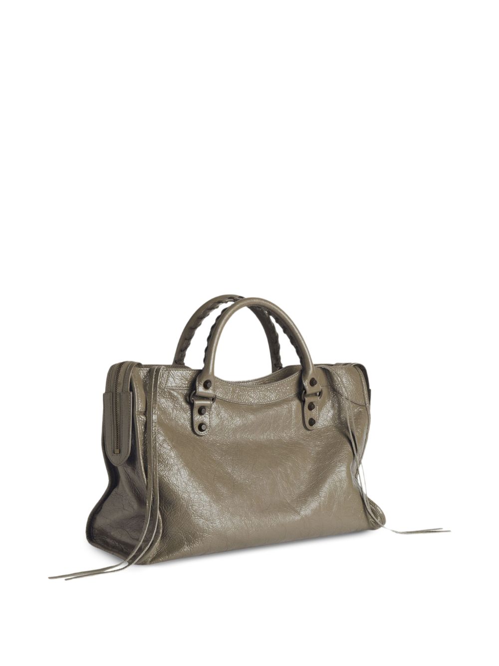 Balenciaga Le City Medium Leather Handbag — Army Green