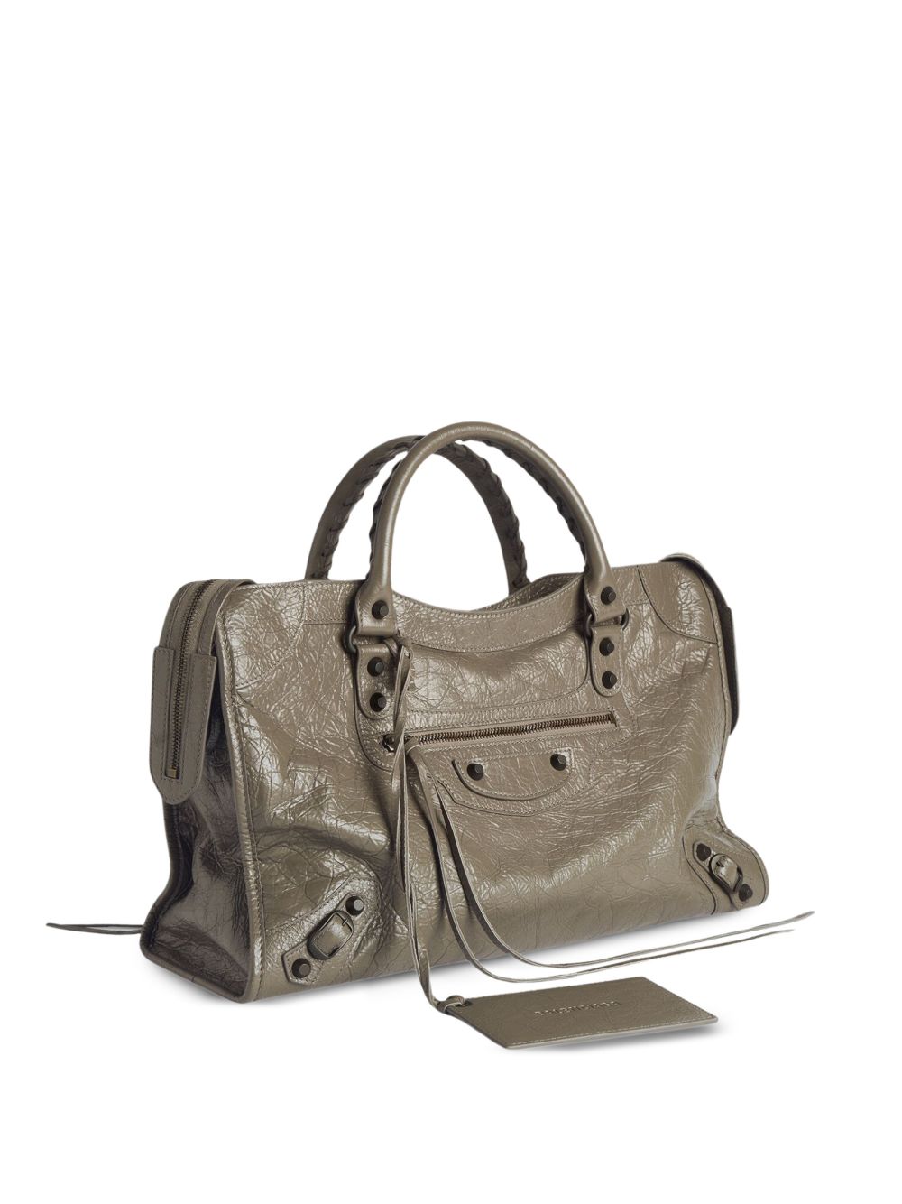 Balenciaga Le City Medium Leather Handbag — Army Green