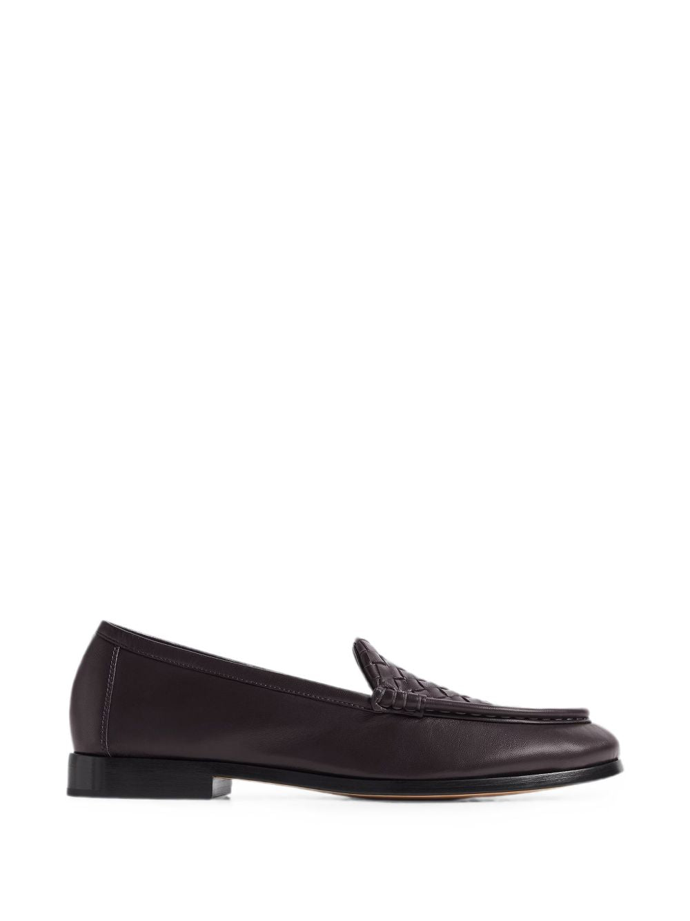 Bottega Veneta Silenzio Leather Loafers — Dark Brown