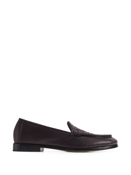Bottega Veneta Silenzio Leather Loafers — Dark Brown