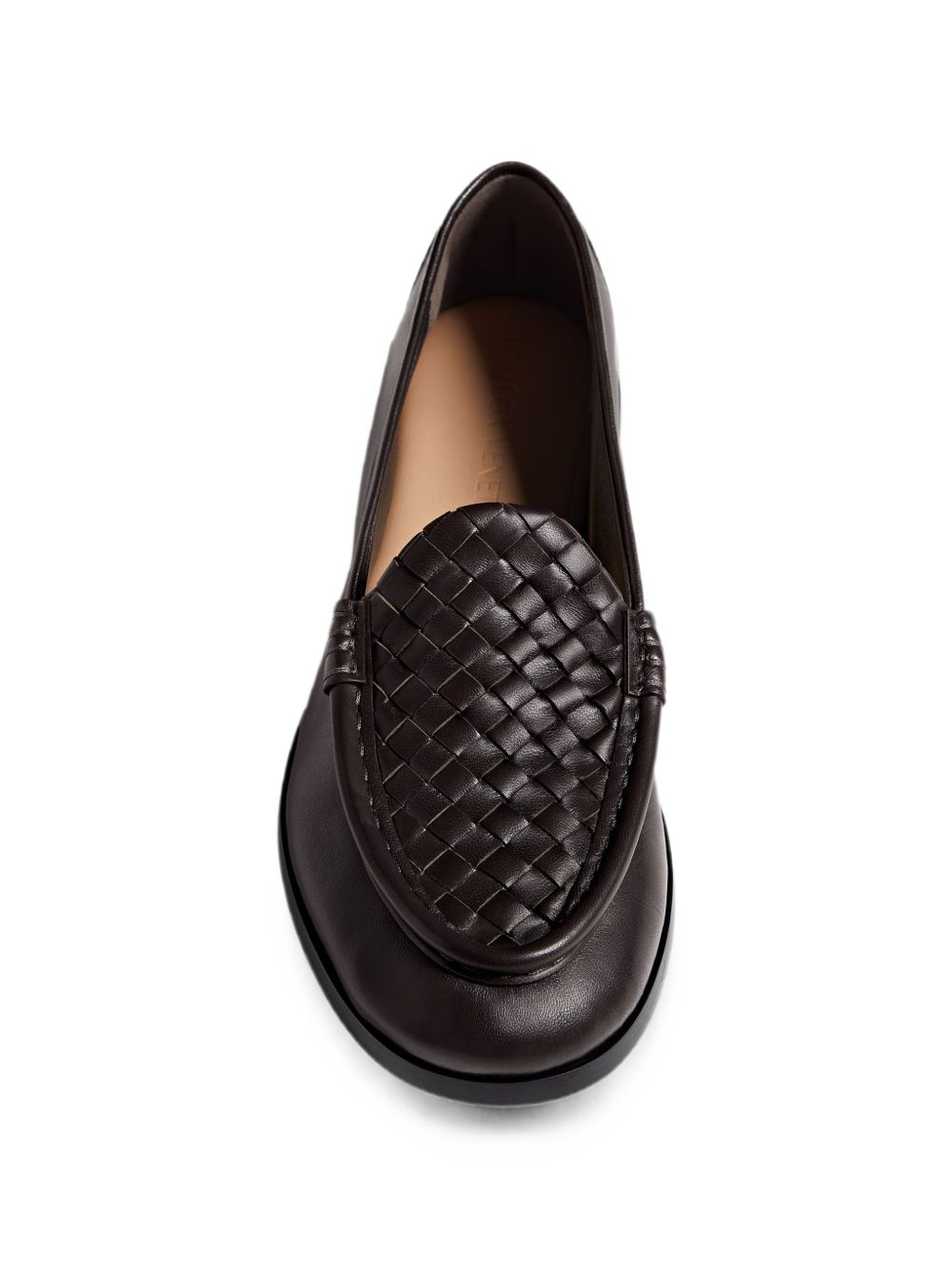 Bottega Veneta Silenzio Leather Loafers — Dark Brown