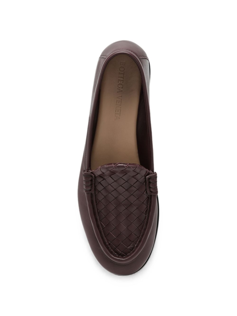 Bottega Veneta Silenzio Leather Loafers — Bordeaux