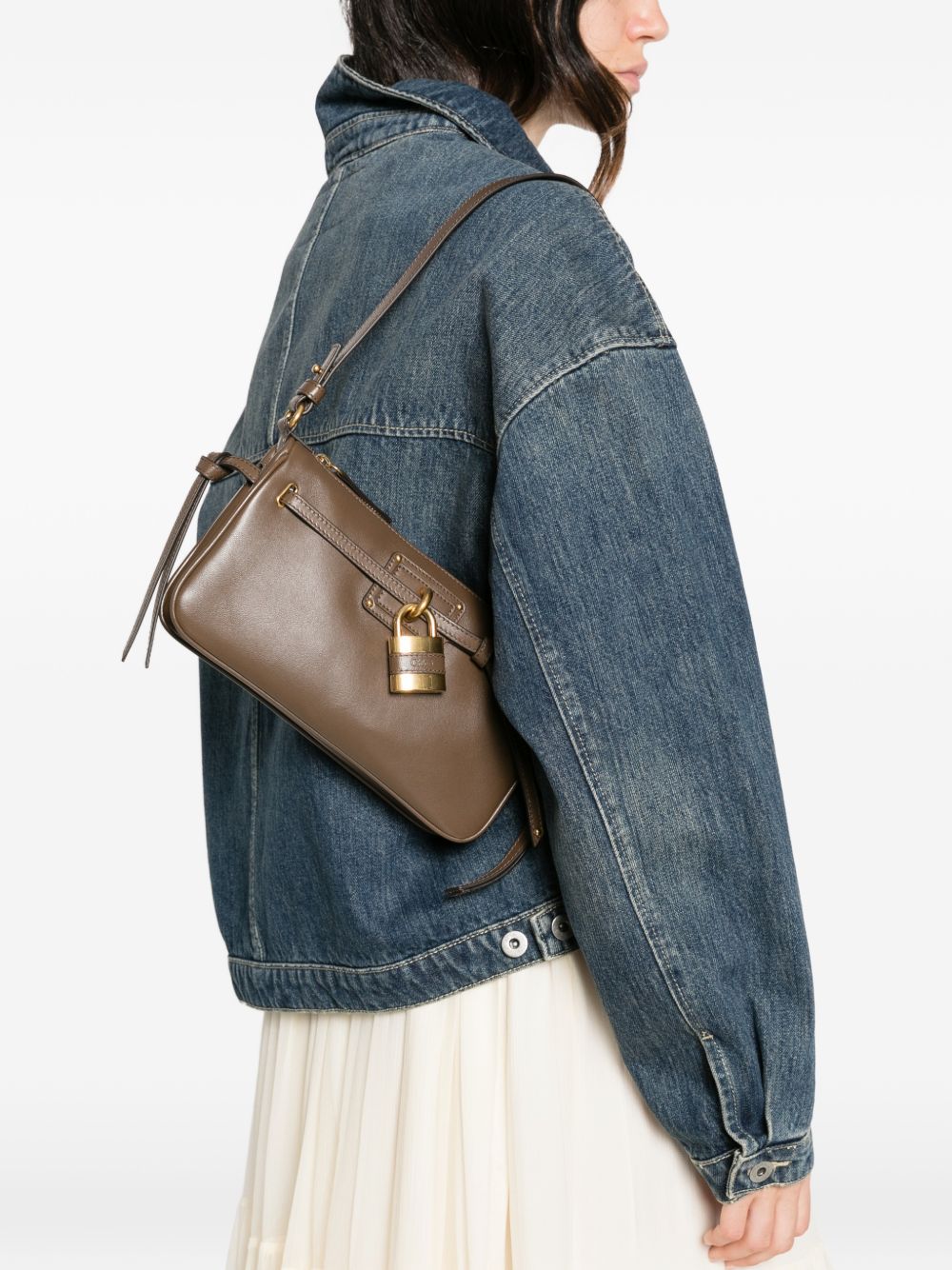 Chloé Paddington Sling Leather Shoulder Bag — Brown