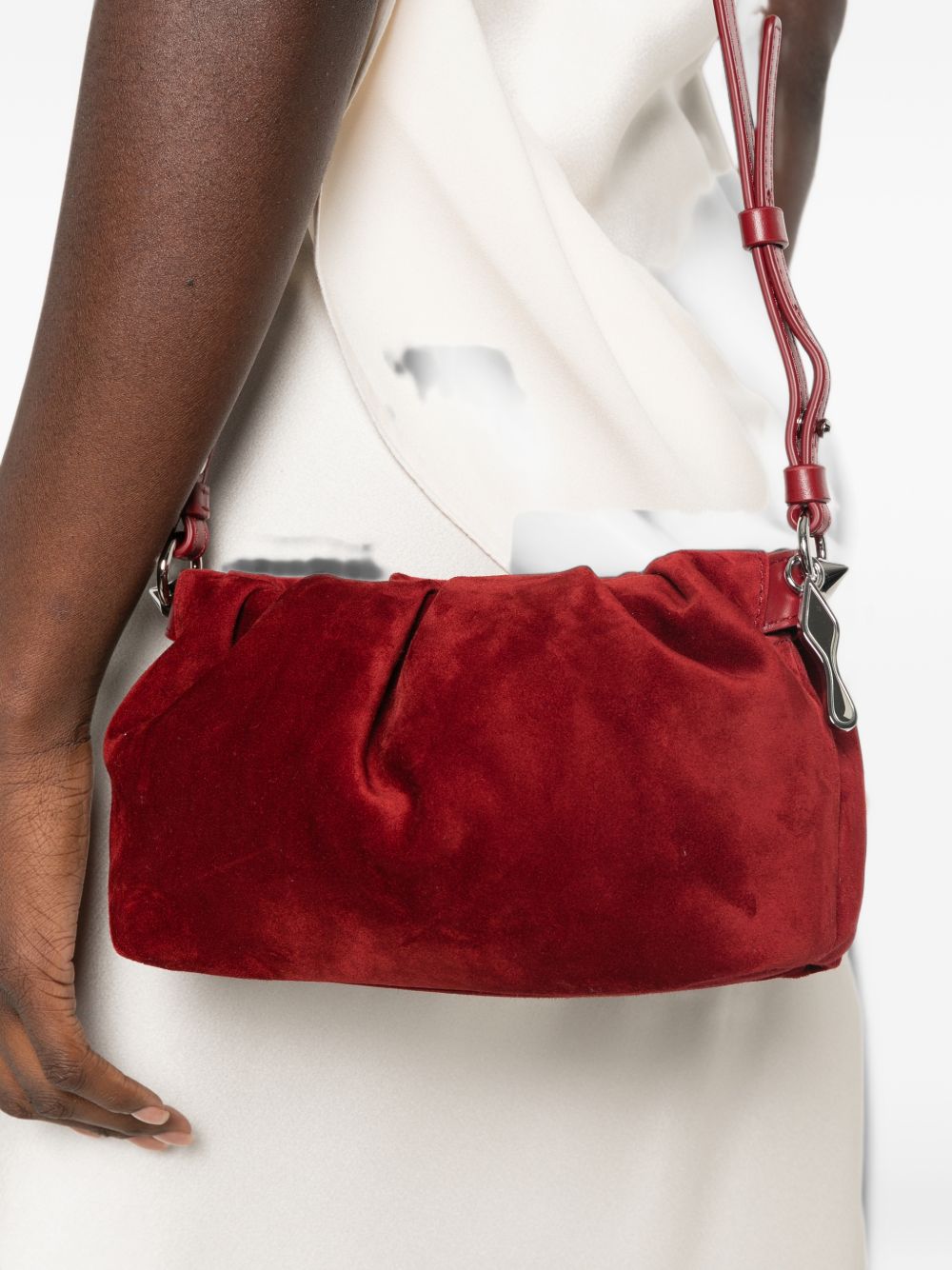 Christian Louboutin Eva Mini Suede Leather Crossbody Bag Red
