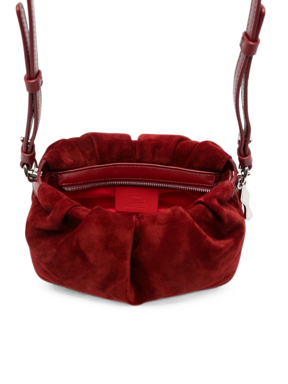 Christian Louboutin Eva Mini Suede Leather Crossbody Bag Red