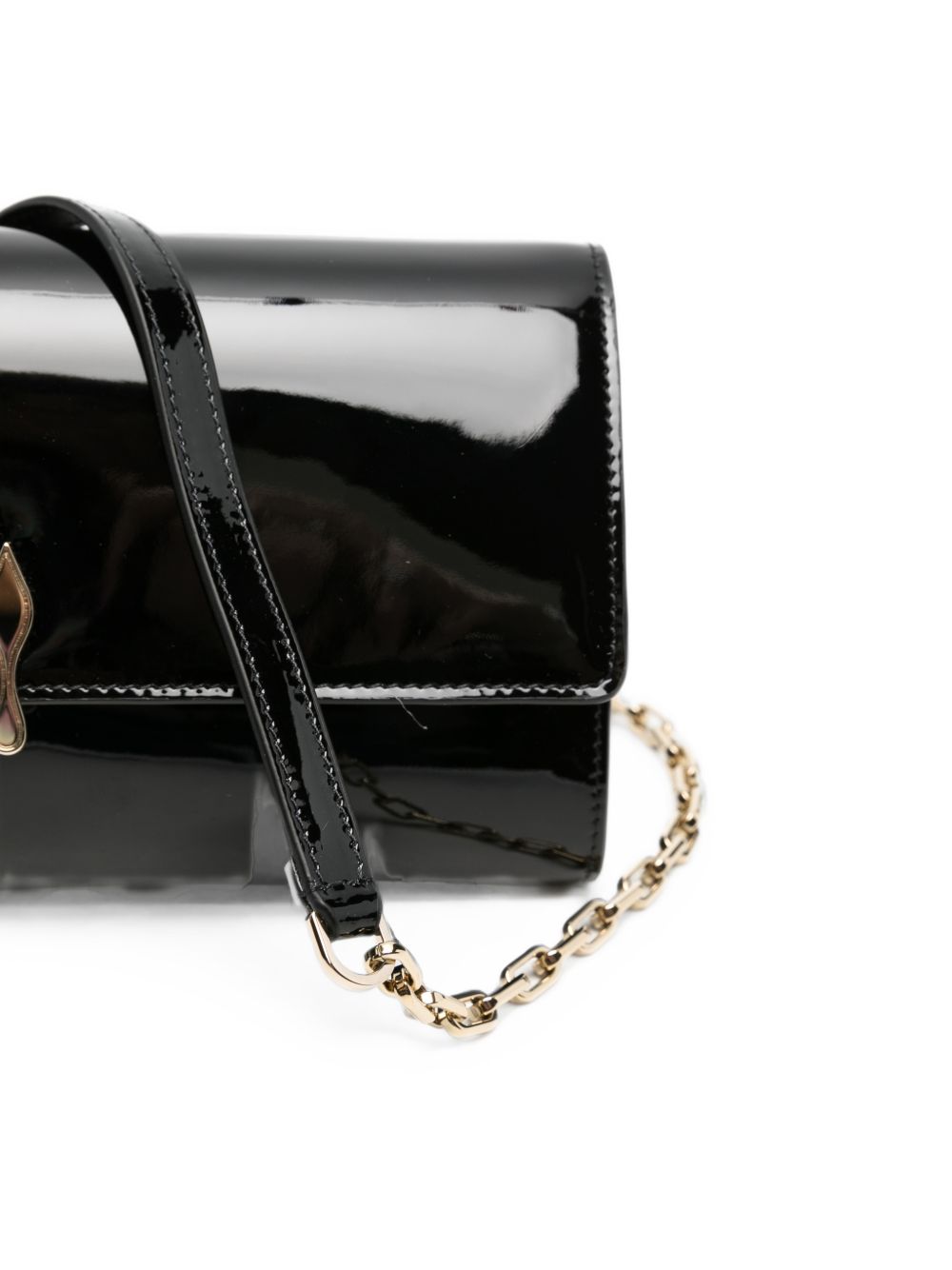 Christian Louboutin Bettina Patent Leather Wallet On Chain Black