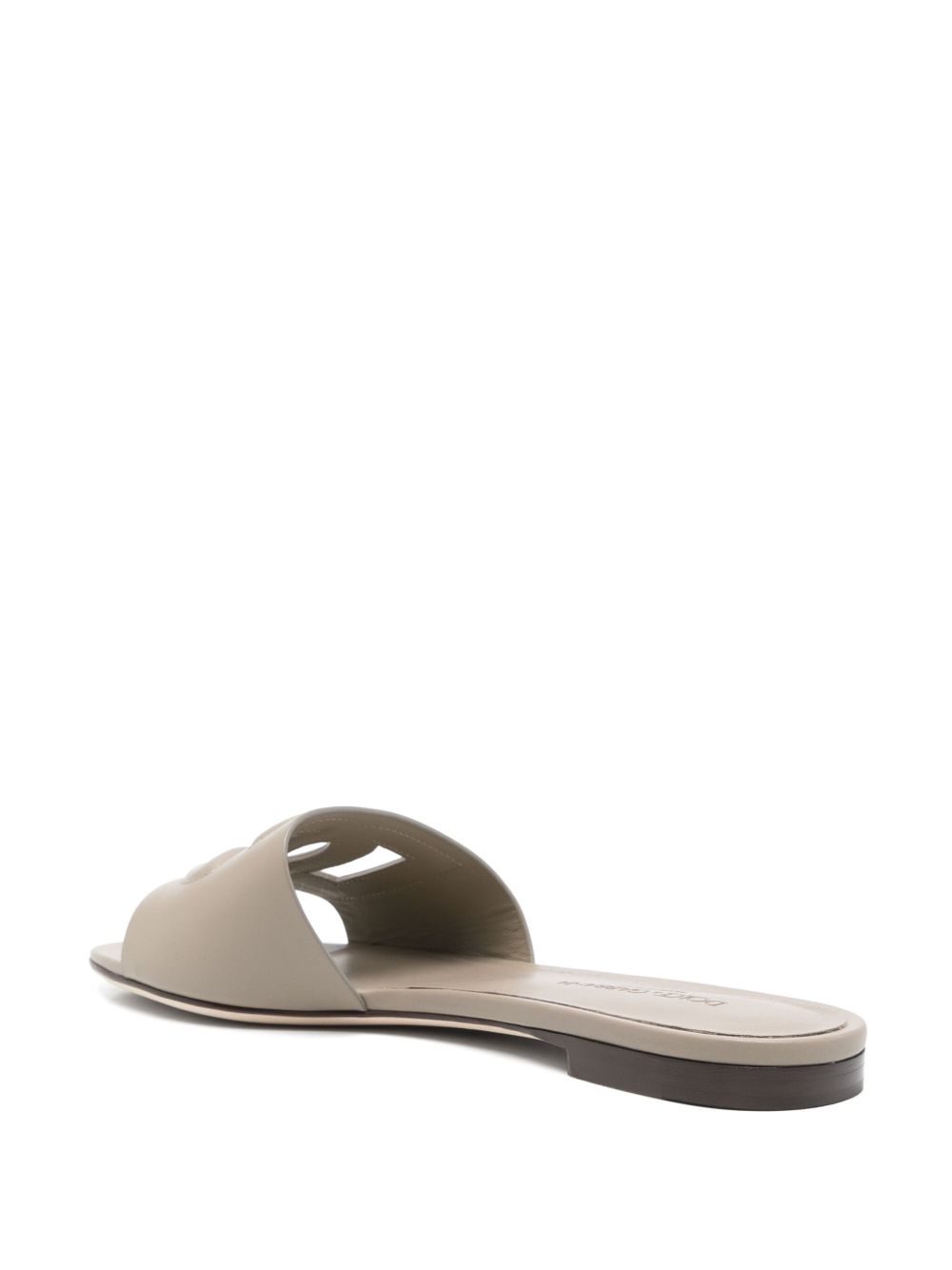 Dolce & Gabbana DG Logo Leather Flat Sandals