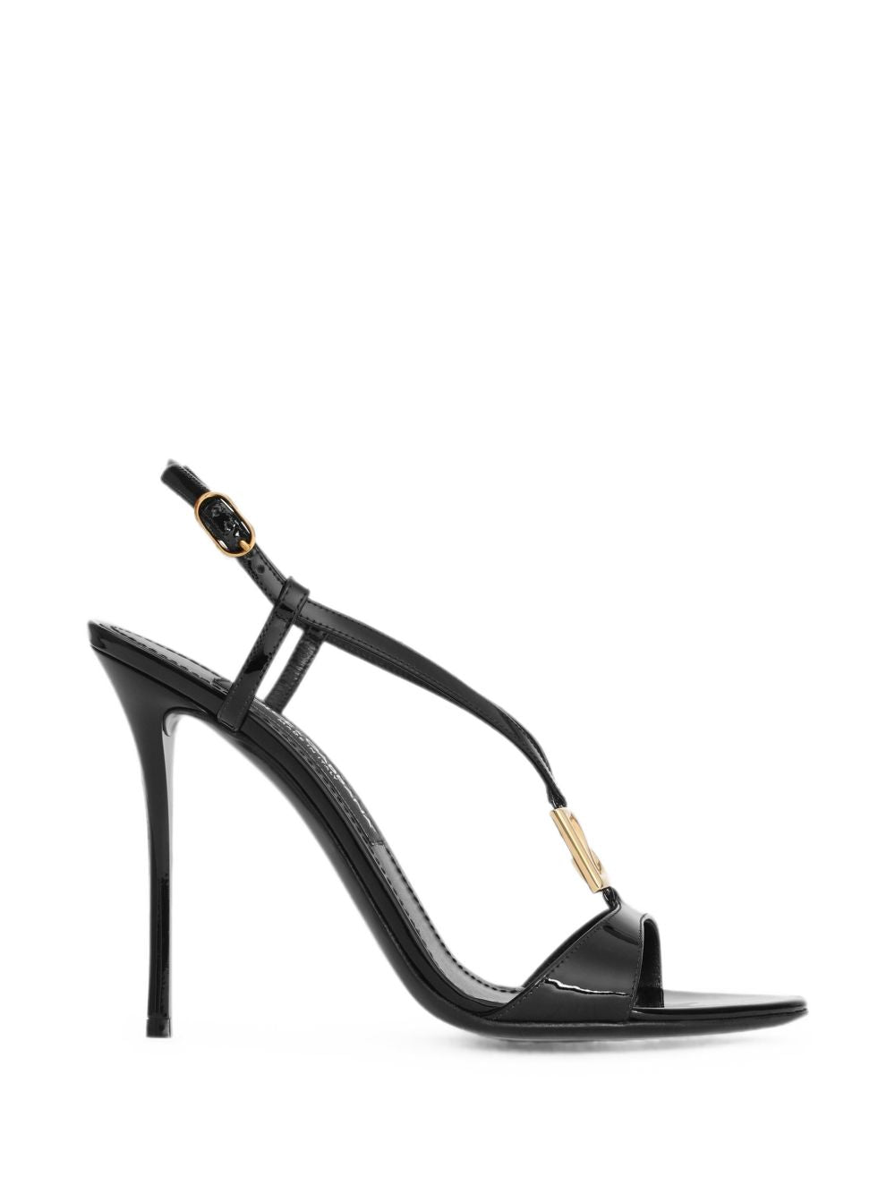 Dolce & Gabbana Keira Patent Leather Sandals — Black