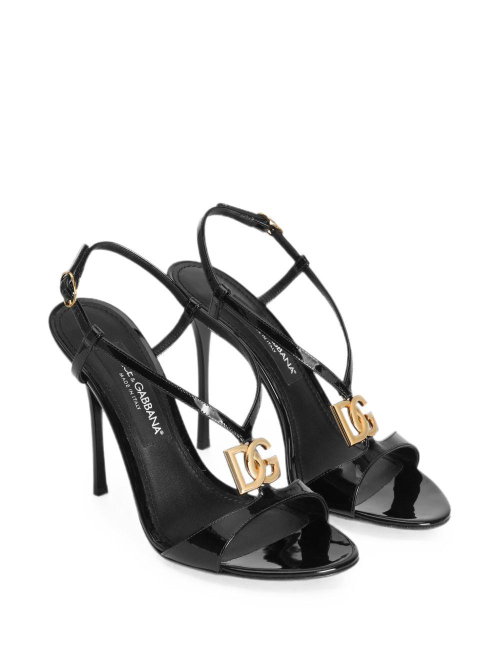 Dolce & Gabbana Keira Patent Leather Sandals — Black