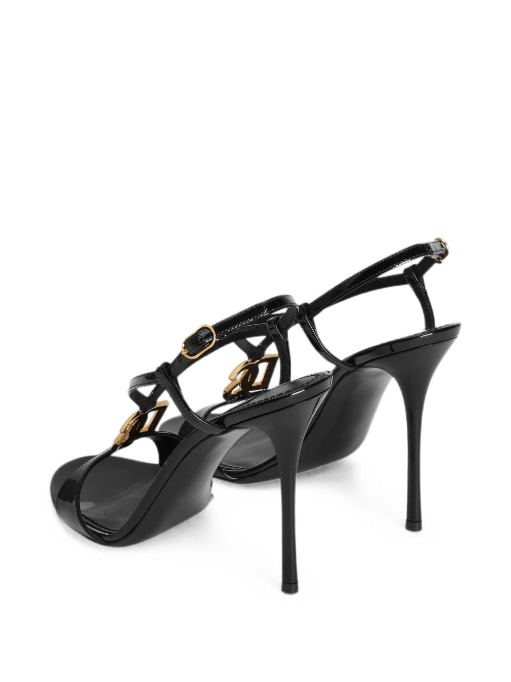 Dolce & Gabbana Keira Patent Leather Sandals — Black