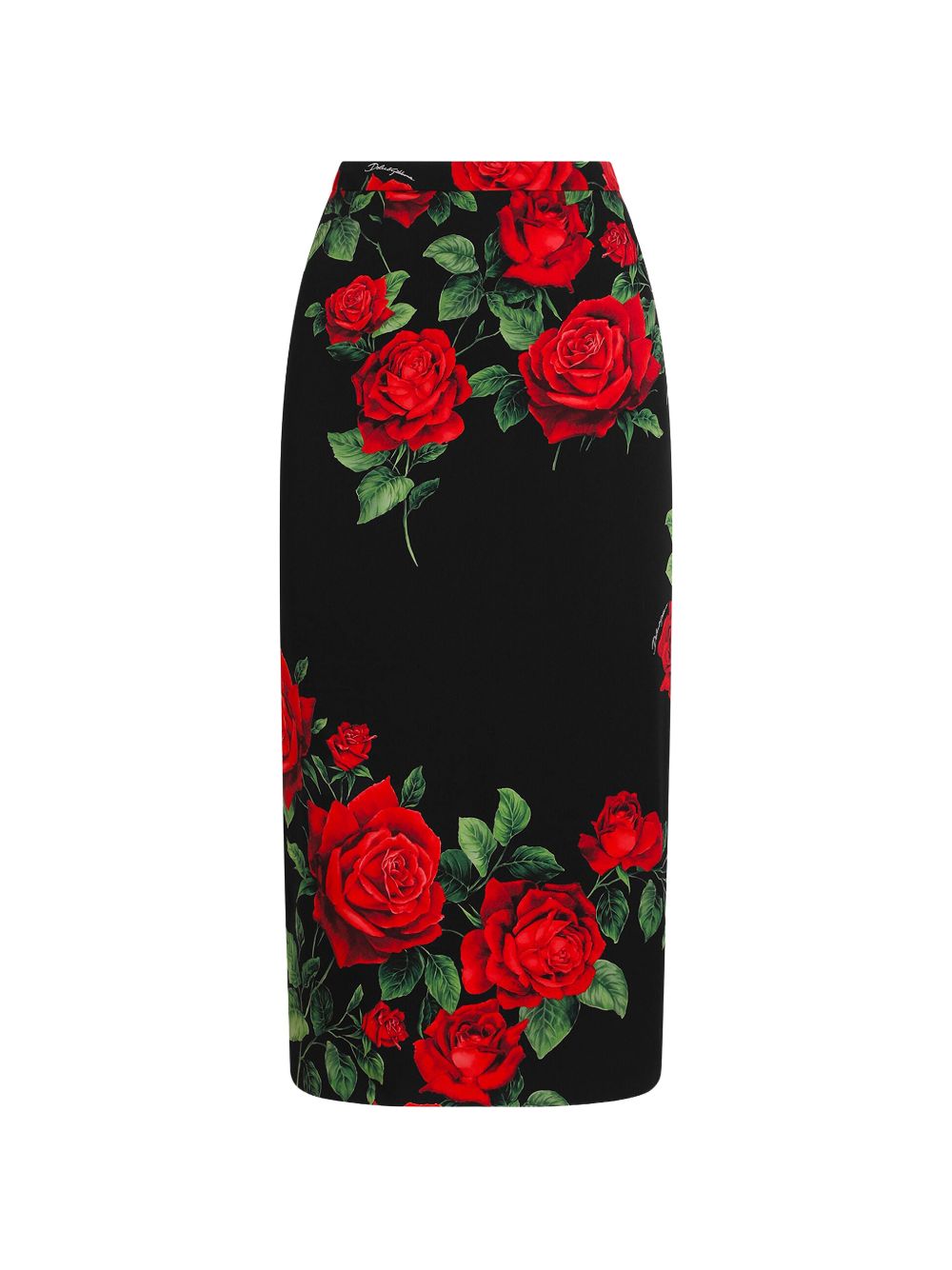 Dolce & Gabbana Roses Print Silk Skirt