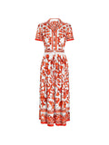 Dolce & Gabbana Maiolica Print Silk Maxi Dress
