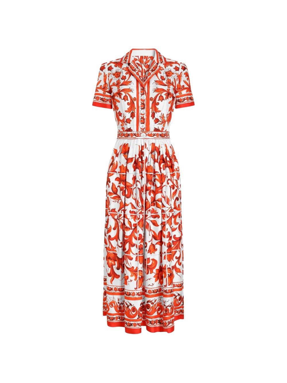 Dolce & Gabbana Maiolica Print Silk Maxi Dress