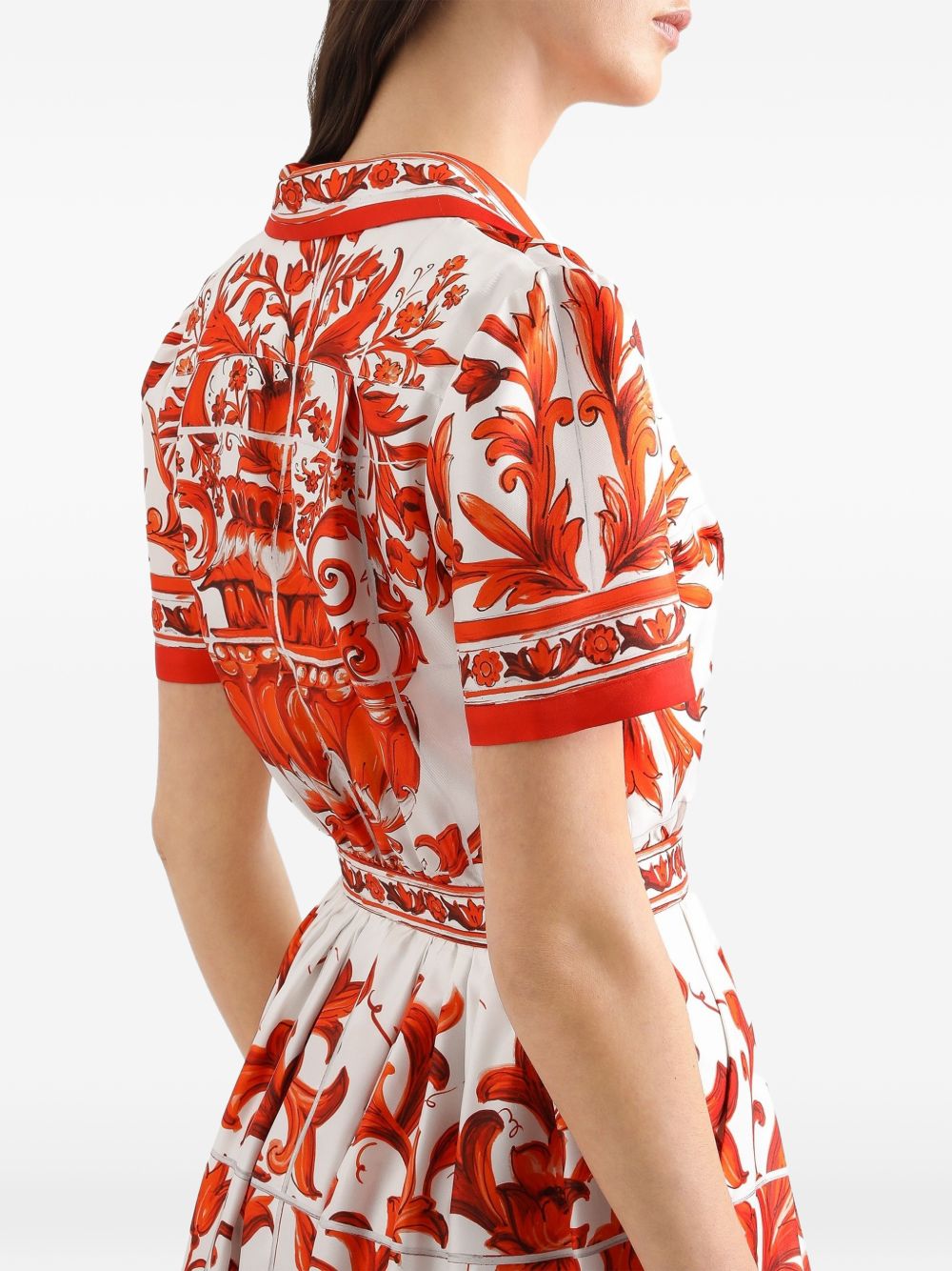 Dolce & Gabbana Maiolica Print Silk Maxi Dress