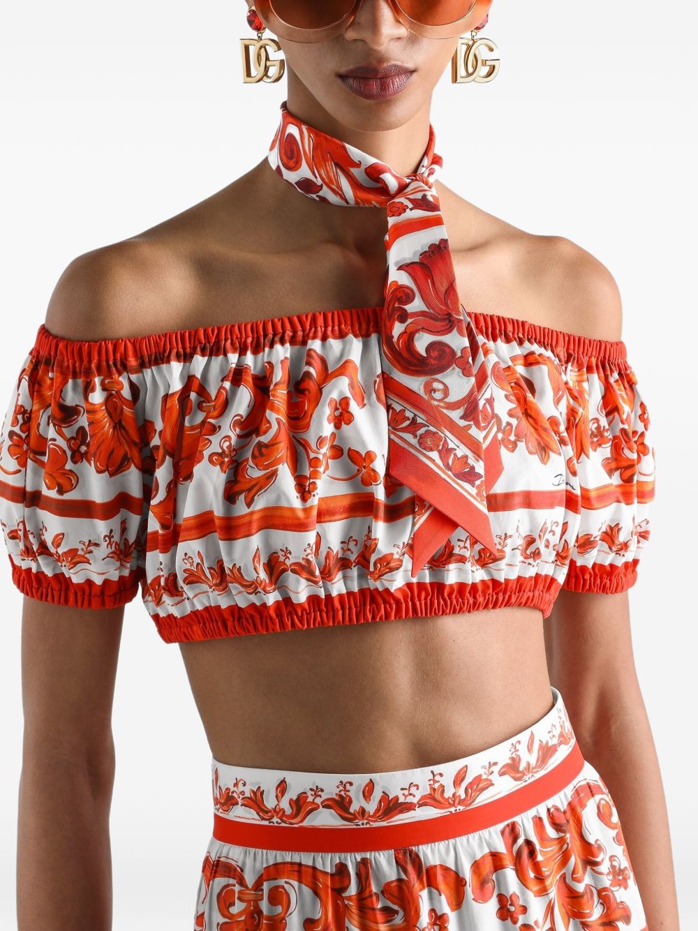 Dolce & Gabbana Maiolica Print Cotton Top