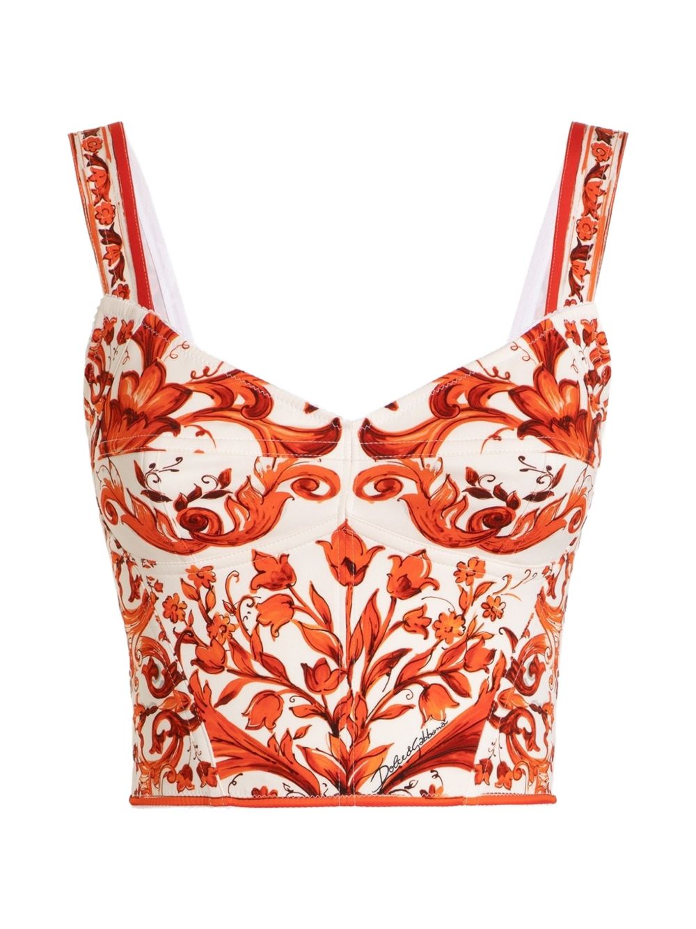 Dolce & Gabbana Maiolica Print Silk Top