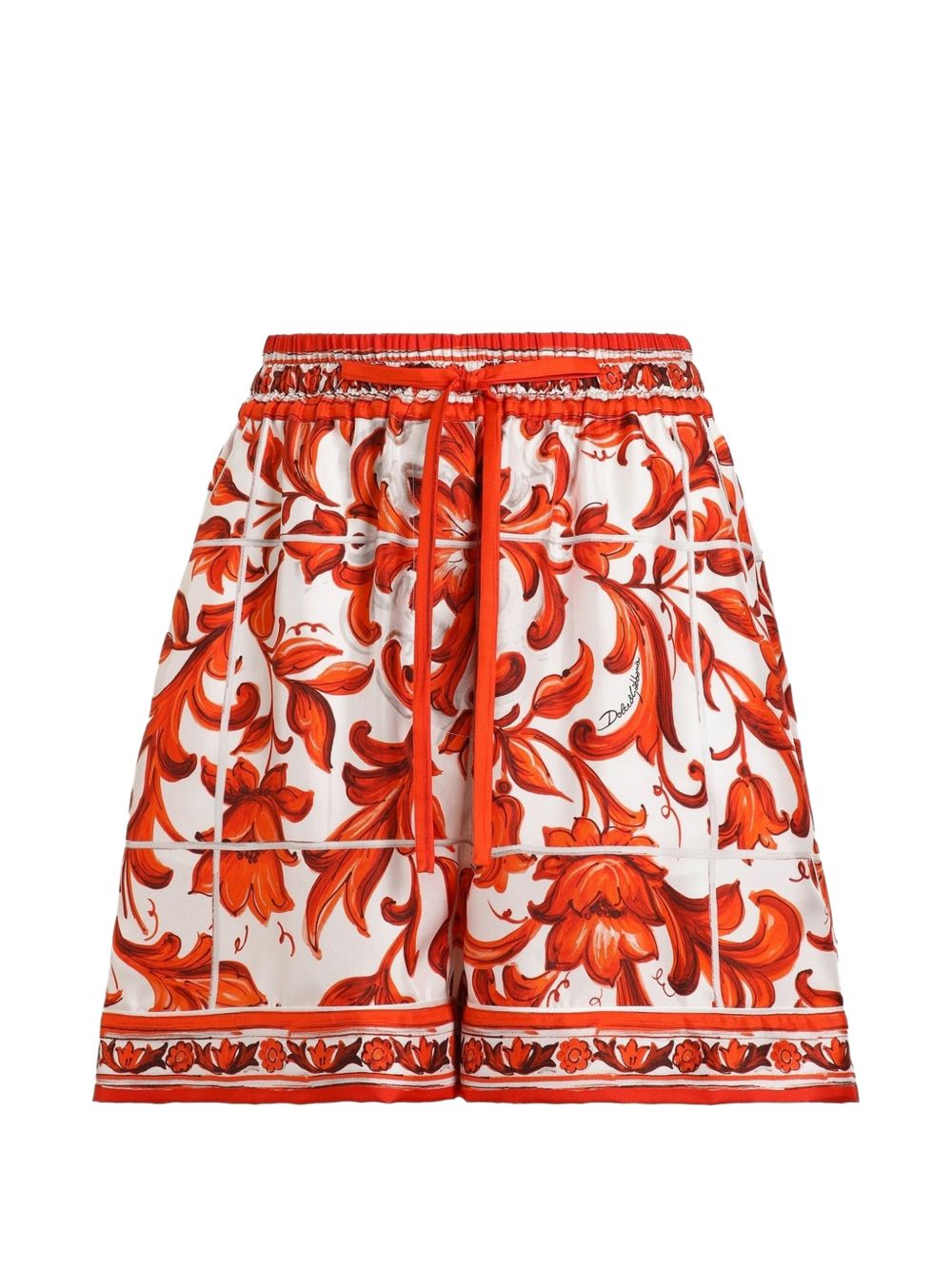 Dolce & Gabbana Maiolica Print Silk Shorts