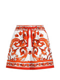 Dolce & Gabbana Maiolica Print Cotton Shorts