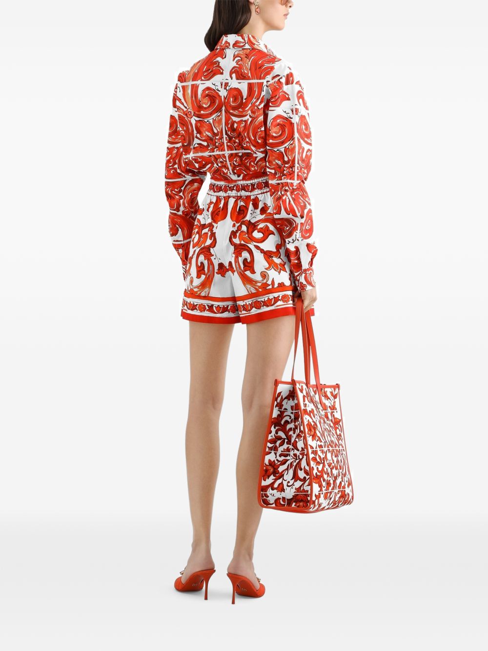 Dolce & Gabbana Maiolica Print Cotton Shorts