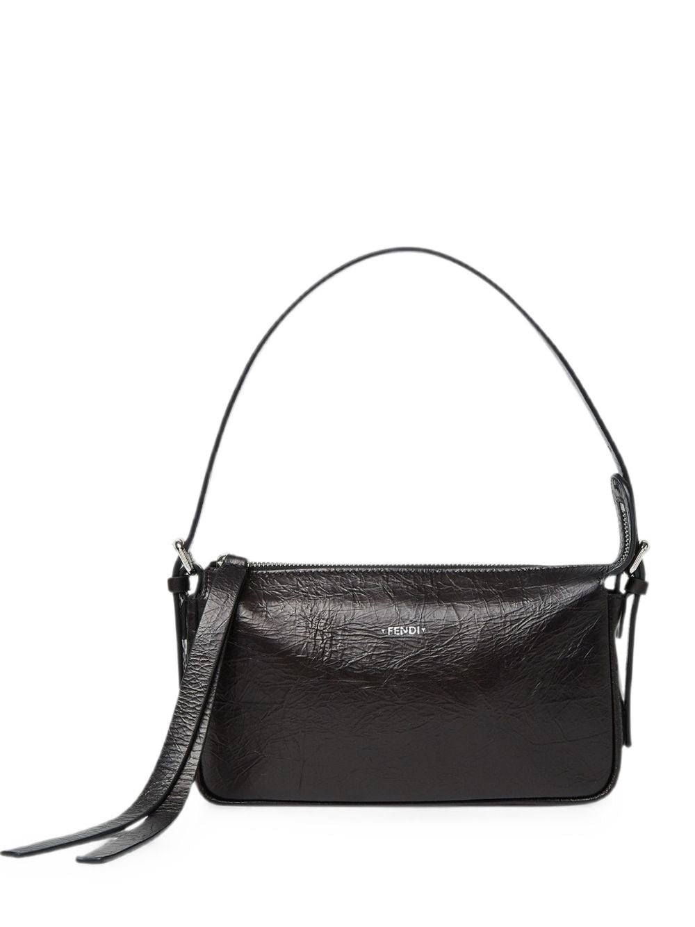 Fendi Zip Top Small Leather Shoulder Bag