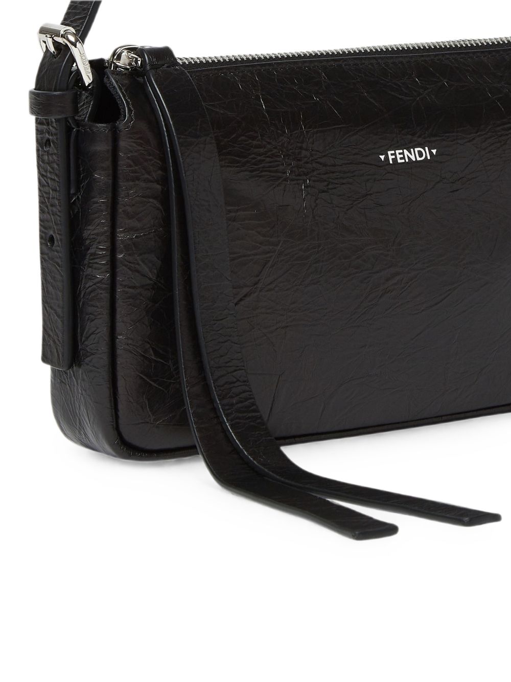 Fendi Zip Top Small Leather Shoulder Bag