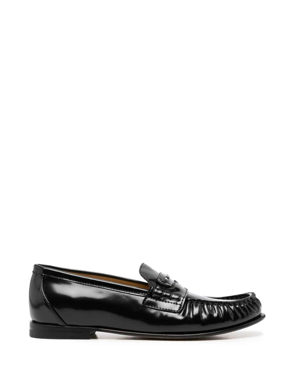 Fendi Scrunch Leather Loafers